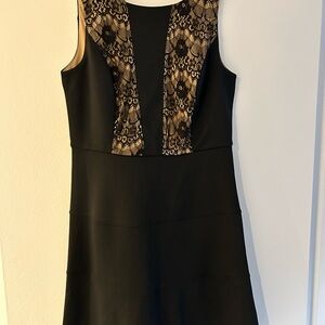 Emma & Michele Black Dress with Lace Detail